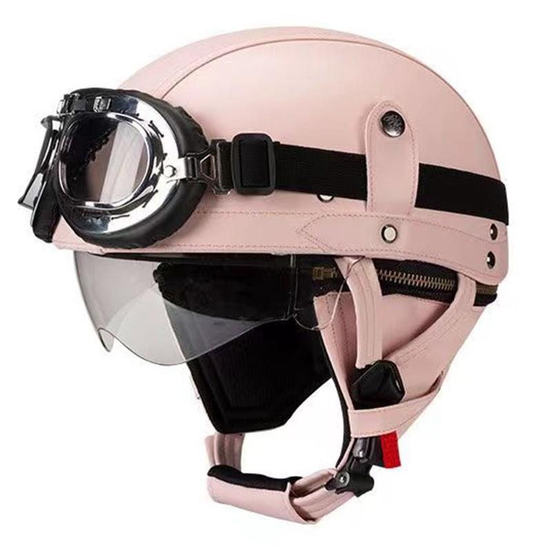 Vintage-Style Open Face Motorcycle Helmet Adults Unisex ABS Half With 3C Certification