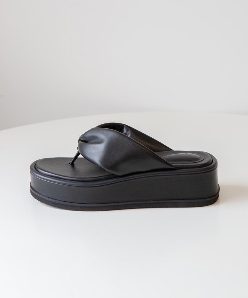 Twvp Wide Pillow Platform W-Pillow Platform Sandals Black