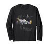 P-51 Mustang WWII Fighter US Military Aviation Design Long Sleeve T-Shirt