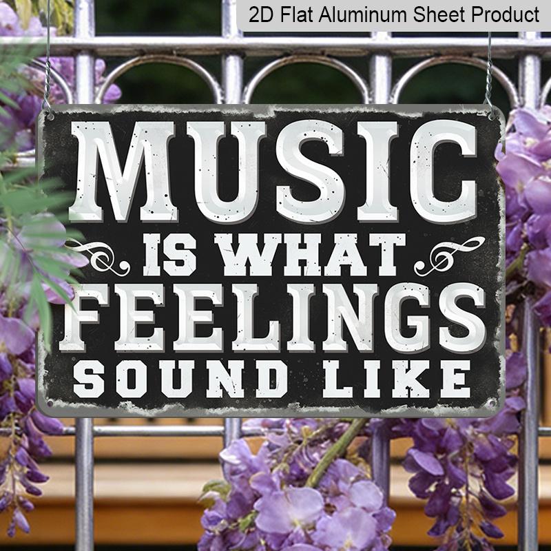 2D Flat 1pc Vintage Music Aluminium Sign - 8''x12'' - Water-proof, Metal Wall Art for Home, Restaurant, Bar, Cafe, Garage Decor Halloween Christmas