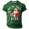 Simple Fashion Letter Print Mens Short-sleeve T-Shirt Casual HO HO HOLD MY BEER T Shirt Daily Street Men Women Santa Graphic Top