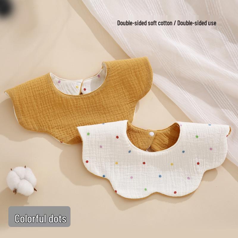 Двусторонний нагрудник для младенцев с вращением на 360°, Хлопковая марля, Всесезонный, Впитывающий, Качество класса А