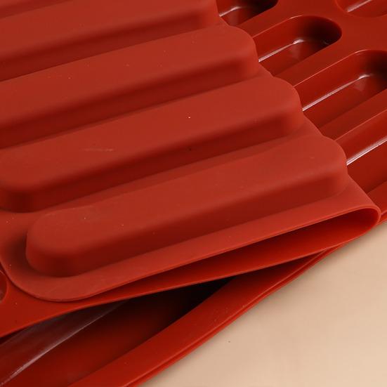 Silicone Finger Biscuit Mould 15 Cavities Non-Stick Chocolate Mold for Candy Eclair Bread Muffin Food-Grade Odorless Oven Refrigerator Microwave