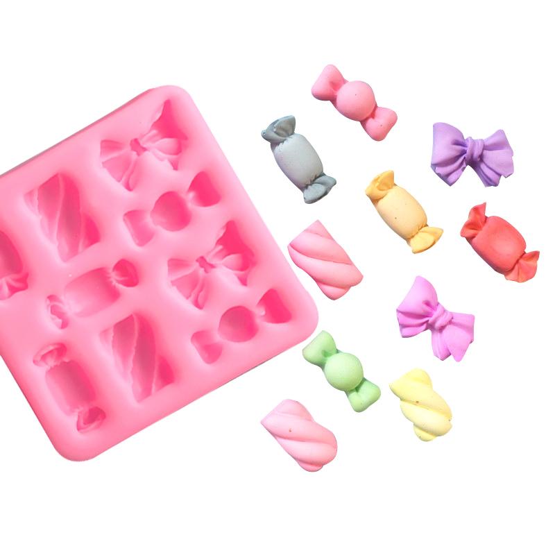 1 шт. милые формочки для бантиков в виде узелков конфет мягкие силиконовые формы для помадки из смолы украшения торта кондитерские изделия кухонные принадлежности для выпечки инструменты