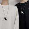RUI RUI YU Cute Dinosaur Couple Necklace Lovers Paired Pendants Friends Neck Chain Hiphop Punk Collar for Men Women Jewelry
