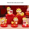 2025 Year Of Snake Theme Phone Stand Phone Holder Resin Craft Cartoon Animal New Year Desk Decoration