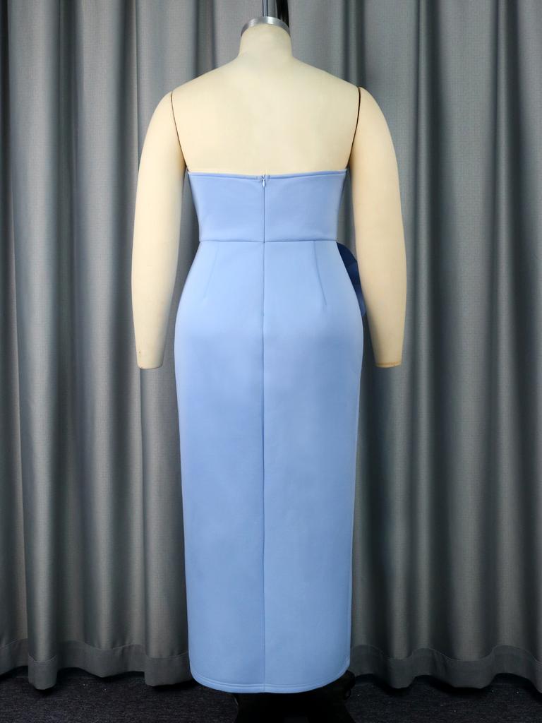 AOMEI Формальные вечерние платья для женщин, сексуальные с открытыми плечами, синие, с большими цветочными рюшами, элегантные, длинные, тонкие, для выпускного вечера, для мероприятий