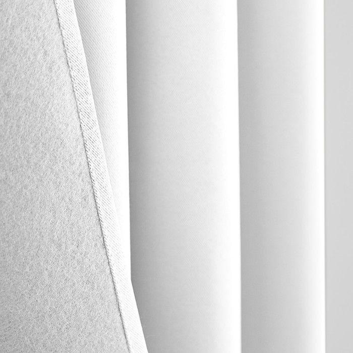 Lot de 2 rideaux occultant phonique et thermique doublé polaire "Arctique" Blanc