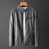 Men's Stand-up Collar Leather Jacket Men's Korean Style Slim and Handsome Autumn and Winter Plus Velvet Motorcycle Leather Jacket Men's Jacket
