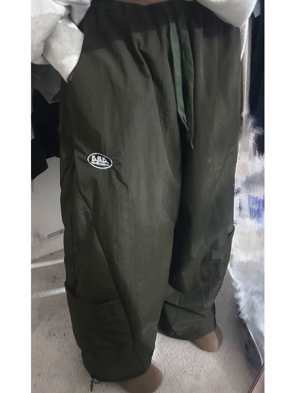 Большие брюки-парашюты Cargo женские в японском стиле с широкими штанинами, хиппи-мешковатые винтажные спортивные брюки