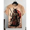 Summer Round Neck 3D Animal Warrior Print Top Fashionable Casual Short Sleeved Men's T-shirts