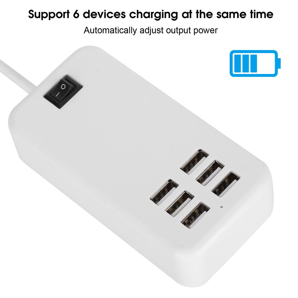 Adapter 6 Port 30W USB Desktop Fast Charging Station Hub