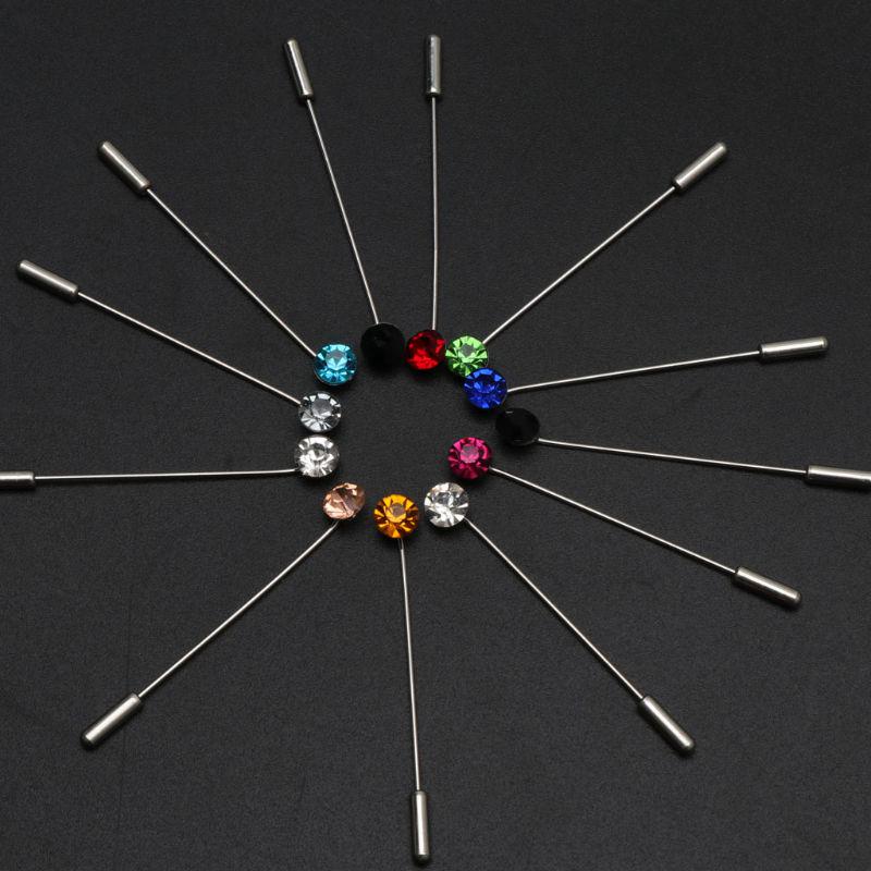12Pcs Women Brooch Pins Crystal Hijab Scarf Pearl Safety Pin Sweater Shawl Clips