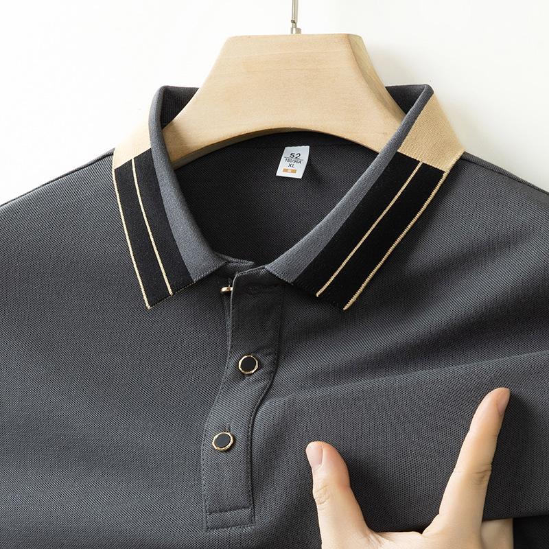 Мужская рубашка в стиле business casual с коротким рукавом, однотонная, поло, модная, дышащая, удобная, универсальная