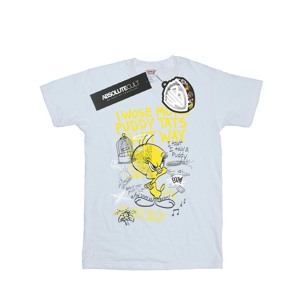 Looney Tunes Womens/Ladies Tweety Pie More Puddy Tats Cotton Boyfriend T-Shirt