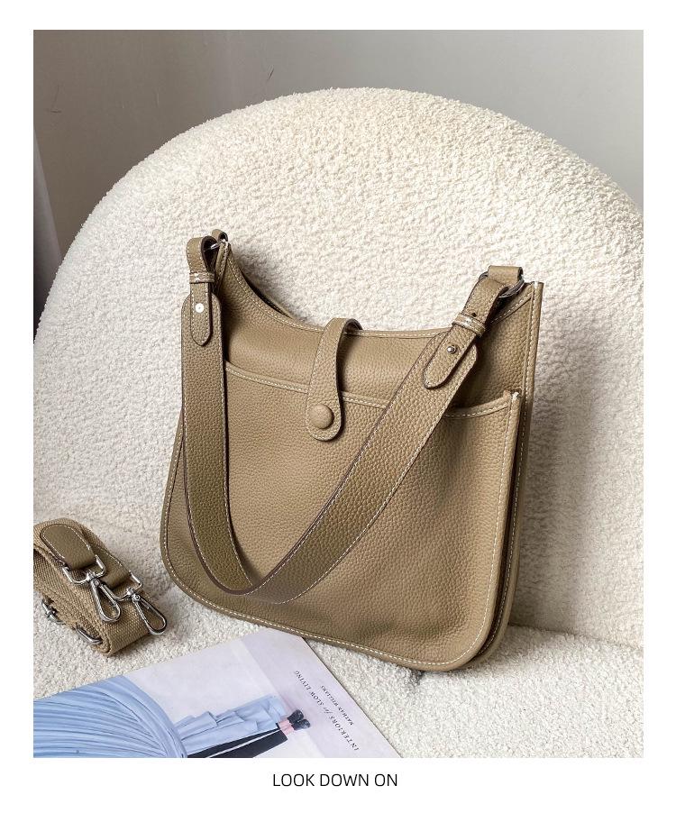 Сумка-тоут Evelyn из натуральной кожи через плечо - Женская сумка из коровьей кожи с широким плечевым ремнем