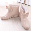 Женские модные водонепроницаемые и противоскользящие резиновые сапоги Bow Rain Shoes для активного отдыха на природе Галоши для сада