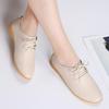 Fashion 2025 Flat Women Shoes Oxford Ballerina Genuine Leather Shoes Moccasins Lace Up Loafers Luxury Brand Shoes Women Zapatos De Mujer