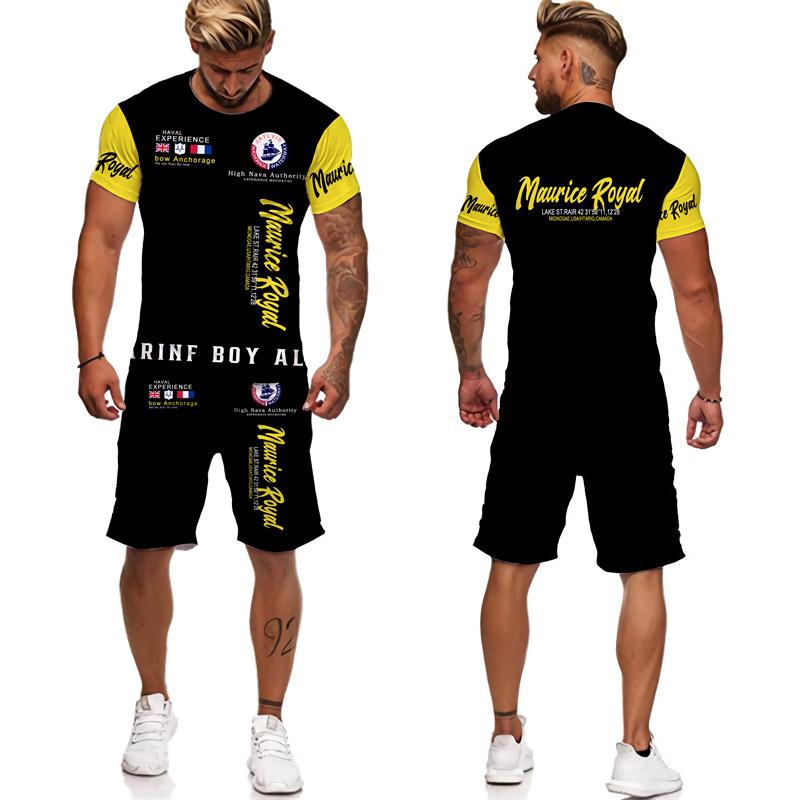 Модные мужские футболки/шорты/комплекты с буквенным принтом, повседневные футболки, наряды для пар, уличная одежда для бега, одежда в стиле хип-хоп, спортивный костюм из 2 предметов