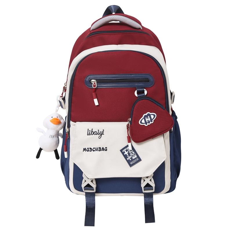 Школьный рюкзак для средней школы, женский, большой емкости, цветной мужской рюкзак для компьютера с кошельком для монет