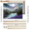 RUOPOTY DIY Рамка Приморский пейзаж DIY Картина по номерам Пейзаж Картина маслом Современная настенная живопись Декор в гостиную 40x50 см