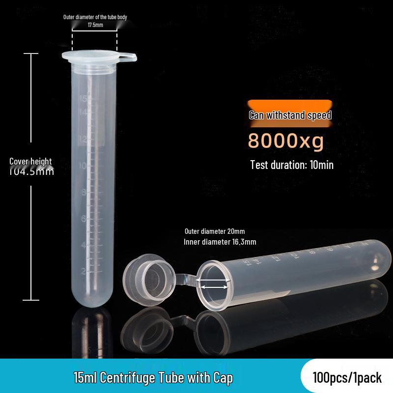 Laboratory Plastic Tubes: PCR, Centrifuge & Seed Bottles in 0.2/1.5/5/10/15/30/50ml