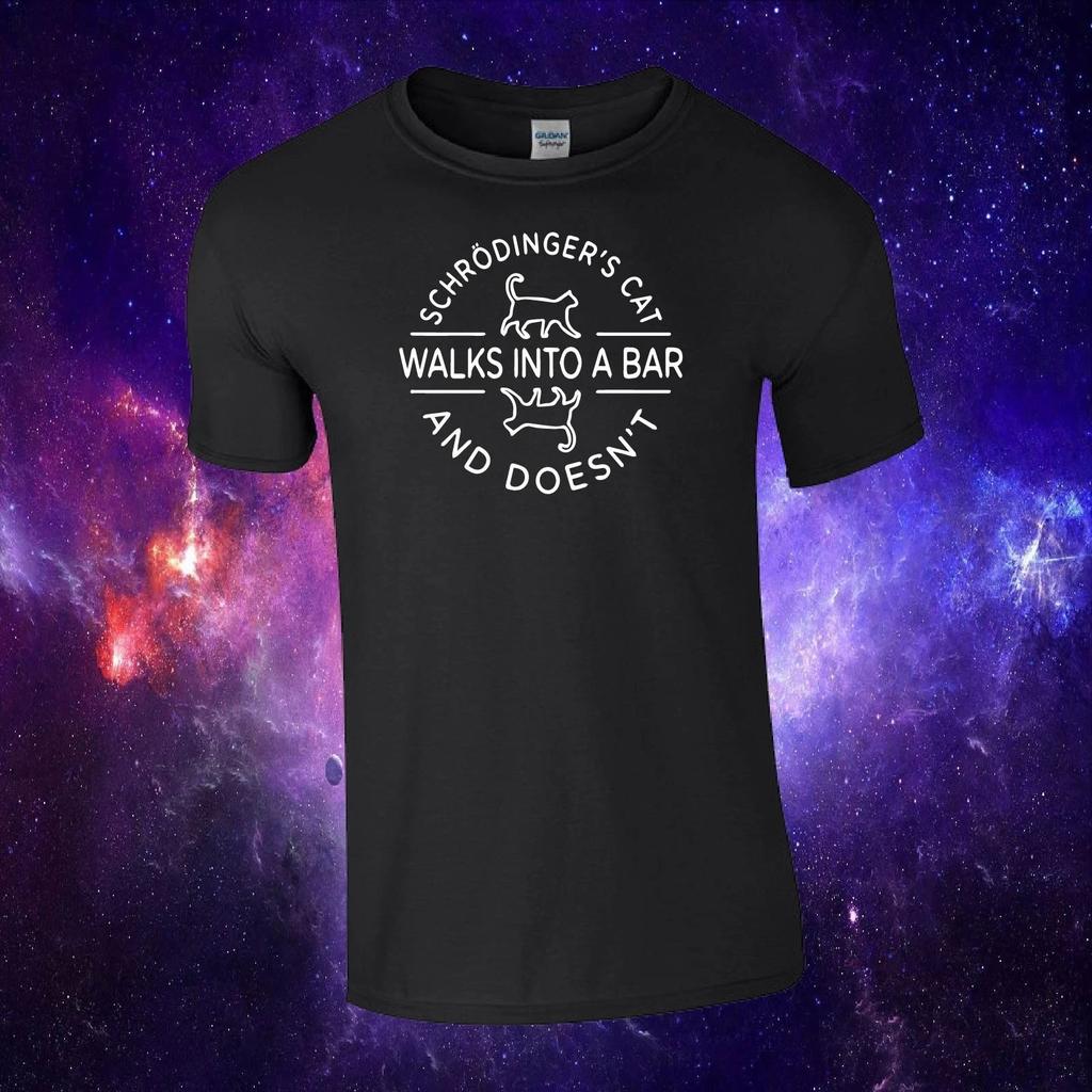 Schrödinger's Cat Walks Into A Bar Funny Science Nerd Kids/Adults Top T-shirt