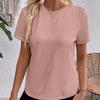 Летняя новая однотонная свободная футболка с круглым вырезом и короткими рукавами, жилет для женщин
