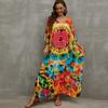 EDOLYNSA 2023 богемное платье-кафтан больших размеров с v-образным вырезом и принтом, пляжная накидка, свободный африканский кафтан, летний наряд Q1464