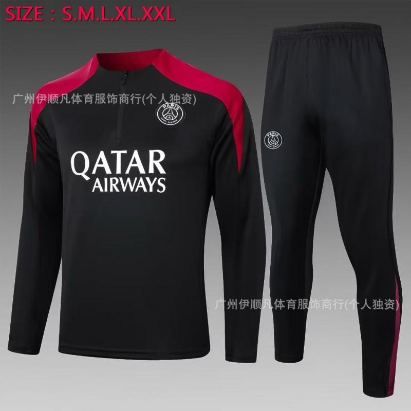 Men Women Soccer Training Jersey Half-Zip Warm-Up Top Napoli PSG AC Milan Brazil Manchester United Fans