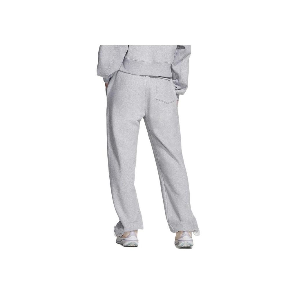 Li Ning Fitness Series Solid Color Straight Leg Fleece Lined Warm Fitting Sports Pants Women Pants Light-Gray AKLSB10-5