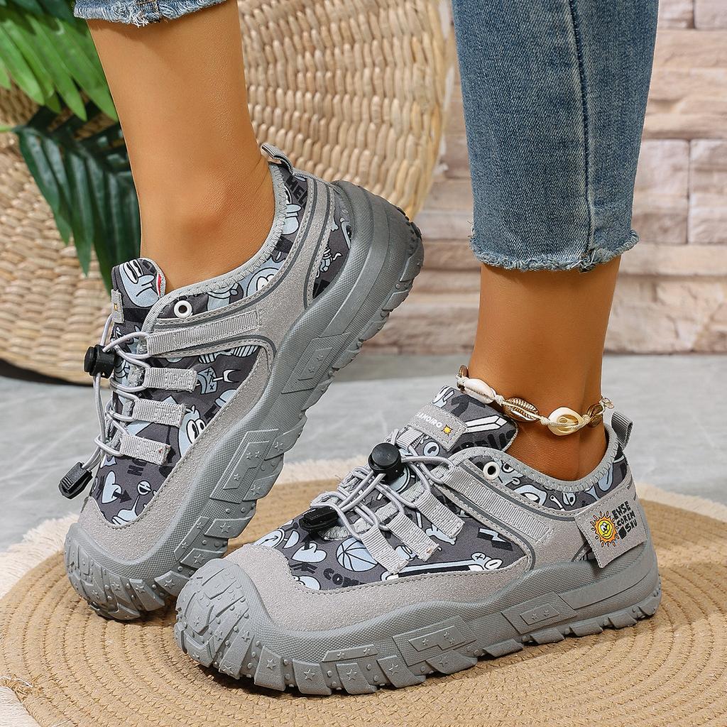 Fashion 2025 Women Lace-Up Casual Sneakers Comfortable Outdoor Sports Shoes Women Anti-slip Walking Shoes Plus Size Zapatos De Mujer