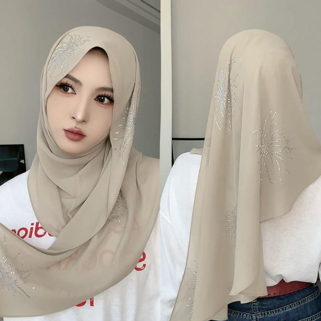 Женский этнический шарф-платок со стразами - Малайзийский стиль