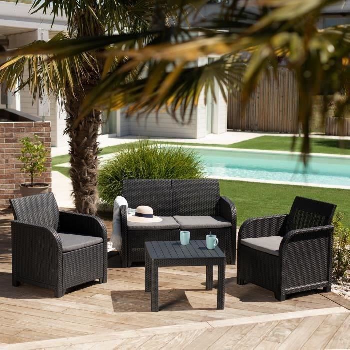 Resin Garden Furniture – Allibert by KETER – 4 People – SAN REMO – Graphite Gray