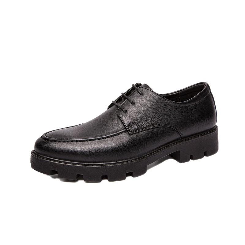 Мужские кожаные туфли с острым носом на все сезоны - Корейский стиль, Business Casual, На шнуровке