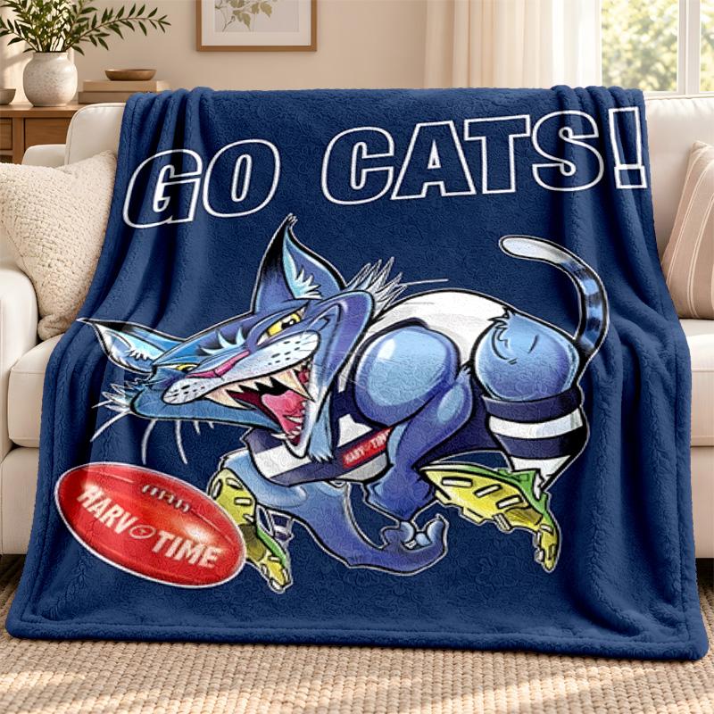 Geelong Cat blanket Flannel Blanket Soft Cozy Plush Throw for Sofa Bed Lightweight Home Decoration Outdoor camping