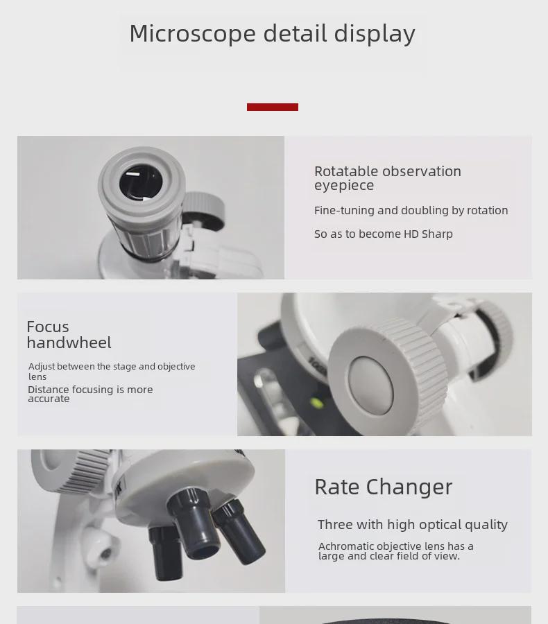 Детский оптический микроскоп в наборе – 1200x HD для научных экспериментов и образовательных целей