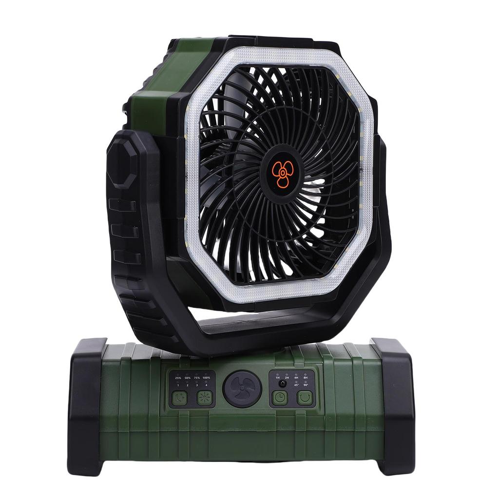 Portable Rechargeable Camping Fan 10000mAh Battery Operated Left Right Oscillation Cordless Tent Fan with Remote Light