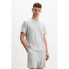 H M Jersey pyjaMa T sHirT   sHorTs ligHT Grey Melange