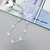 Cute Candy Colors Crystal Clear Chain Butterfly Beaded Mobile Phones Strap Holders Lanyard for IPhone Xiaomi Samsung Accessories