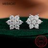 925 Sterling Silver Moissanite Stud Earrings 1.4ct 7 Stones Flower Women Earring For Party Engagement Fine Jewelry Earings