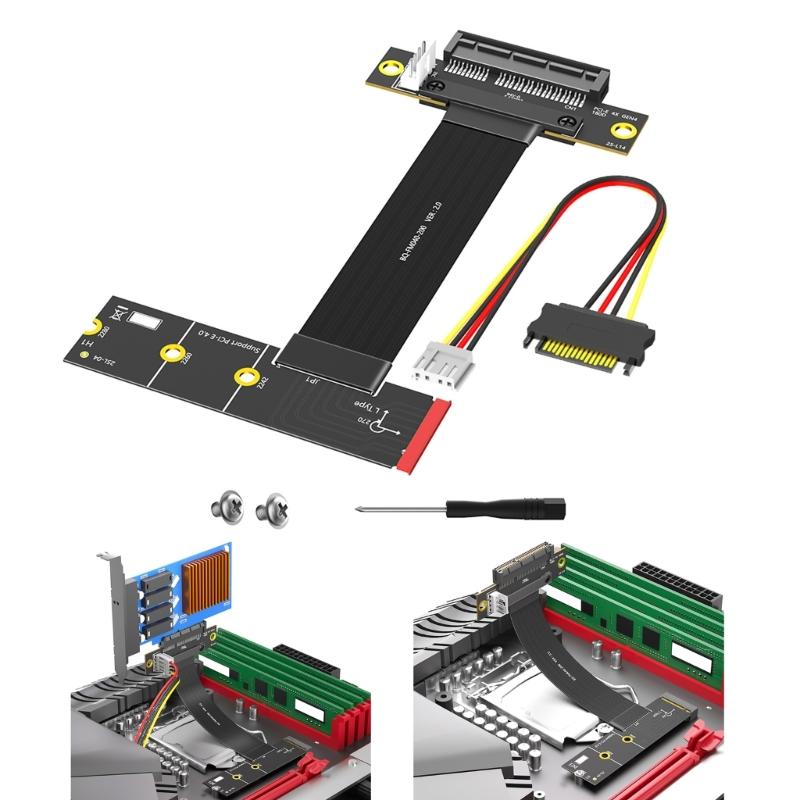 Адаптеры расширения M.2 Key M PCIe4.0 4X с гибким кабелем 20 см, стабильная передача сигнала
