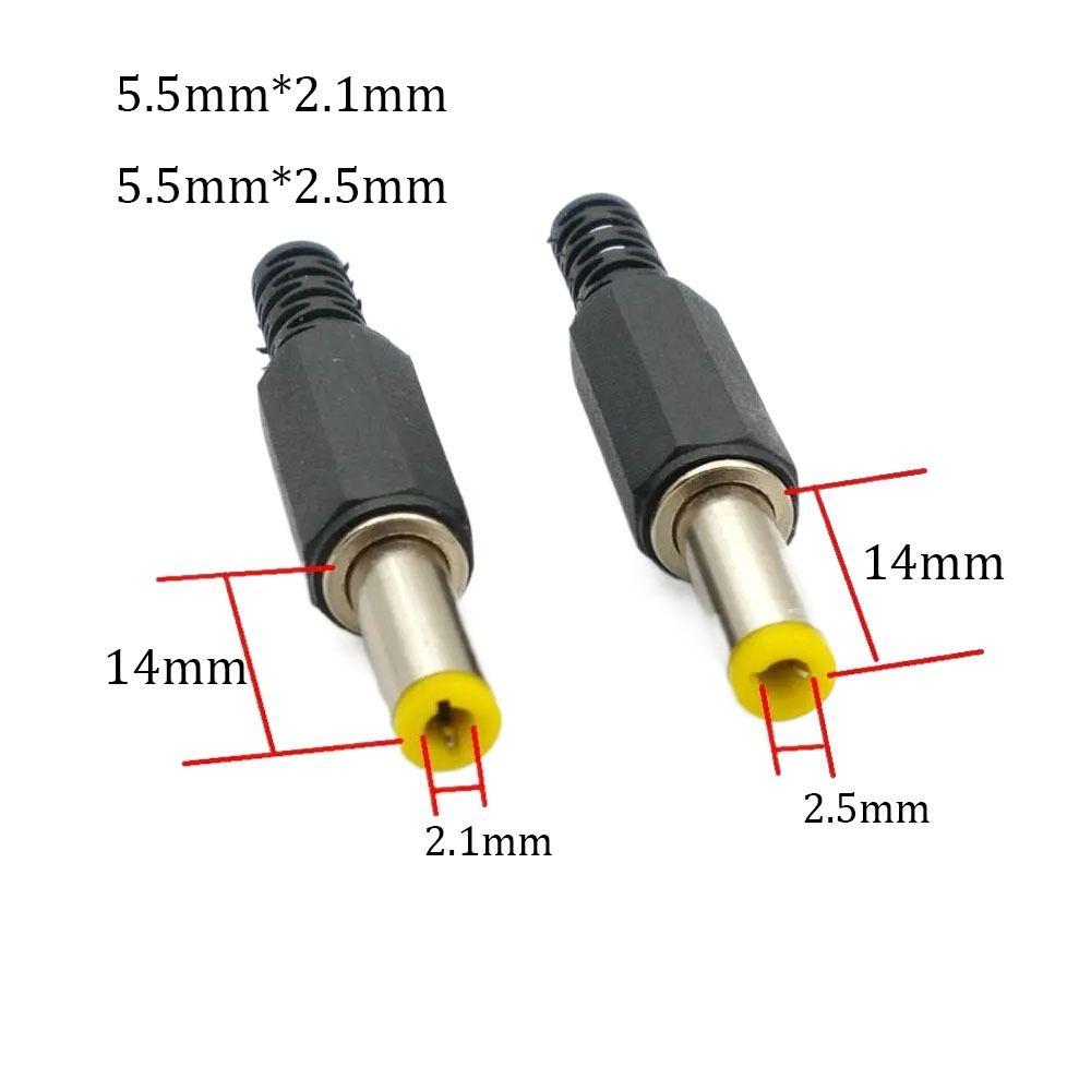 Black Male Barrel Connectors 14mm DC Male Jack Monitoring DC Power Plug DC Power Plug Socket
