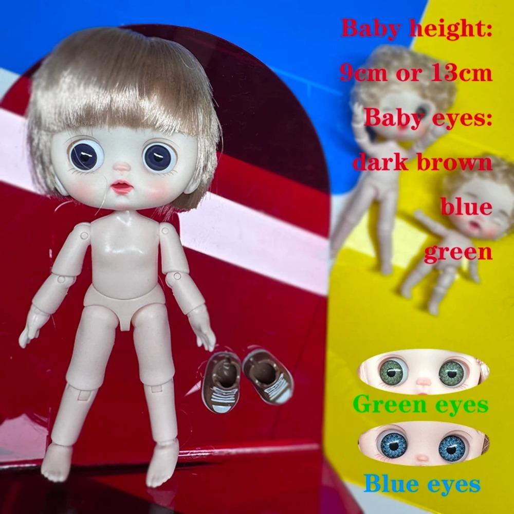 Милая Мини кукла BJD Девочка Мальчик Лысая голова Ob11 1/12 Голая DIY Игрушки Ручной работы Куклы Полное тело Зеленые Синие глаза Арт Кукла Аксессуары Искусство