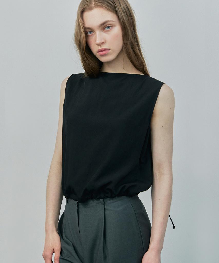 IHR Two-Way Shirring Blouse / Black