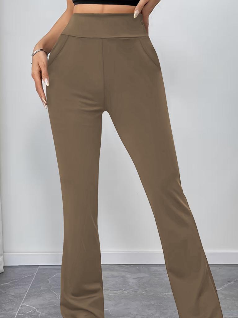 TikTok Amazon Europe and the United States cross-border autumn and winter micro-flared pants women's hip lift and thin solid color high waist yoga