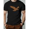 Европейские размеры Модная мужская футболка с коротким рукавом с дизайном в виде орла, модный и универсальный топ на простой белой основе