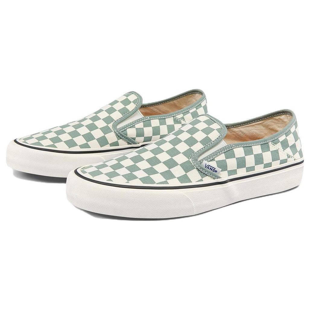 Vans Slip-On Low Top Skate Shoes Green And White Checkerboard Unisex Sneakers VN0A5HYQB8O
