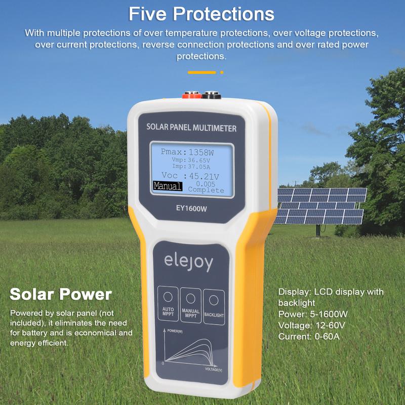 EY1800/EY1600W/EY800W/EL400B Solar Photovoltaic Panel Tester Multimeter Auto/Manual MPPT Detection Voltage Test Tool Voltmeter