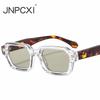  Fashion Square Men Sunglasses Tea Gradient Shades Women Retro Rivets Double Color Sun Glasses UV400